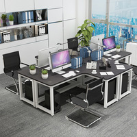 Bureau d'angle moderne combiné avec tiroirs, bureau d'ordinateur renforcé pour la maison ou le bureau