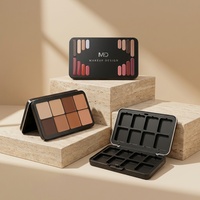Boîte en métal rectangulaire vide pour palette de fards à paupières, 8 compartiments, étui de maquillage personnalisé avec impression de marque privée, vente en gros