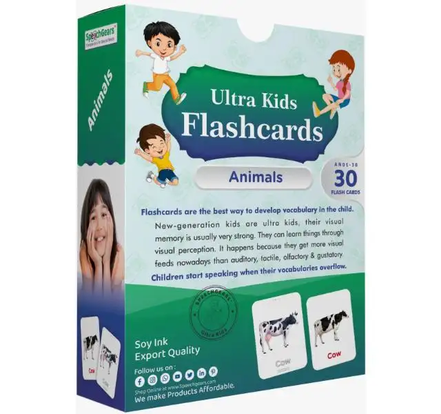 Flashcard hewan air & serangga, pemelajaran huruf untuk anak dengan kotak pendidikan untuk anak kecil