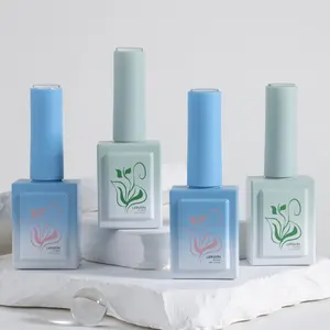 Custom Glass Color Gradient Empty Nail Polish Bottle Opaque Unique Square Glass Nail Polish Bottle