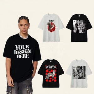 Wholesale <b>Summer</b> 100% Cotton Heavyweight Custom Logo Printed Oversize T shirt Soft Blank <b>tshirt</b> block color T-shirt - Product Image 1