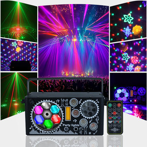 Luci Laser Stroboscopiche YSH 7 in 1 con Effetti Misti DMX, RGBW, UV, Attivazione Sonora, per Interni, Discoteca, Gobo, Rave, Club, Feste, Illuminazione per DJ - Product Image 1
