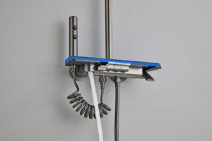 Mélangeur intelligent à affichage numérique <span class=keywords><strong>de</strong></span> la température avec lumière d'ambiance à LED Ensemble <span class=keywords><strong>de</strong></span> douche à sortie d'eau à 4 voies Clé <span class=keywords><strong>de</strong></span> bouton <span class=keywords><strong>de</strong></span> piano en métal gris - Product Image 3