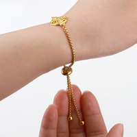 Gaovo – Fermoir coulissant réglable en acier inoxydable plaqué or 18 carats pour bracelet, accessoires de bijoux faits main DIY