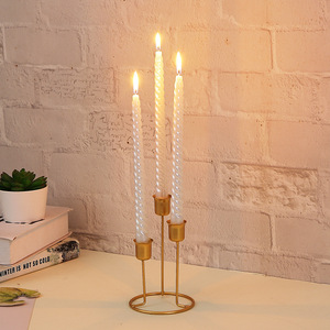 LANJO 3 heads Candles Metal Modern Taper Candle Holders Table Centerpieces Decorative <b>Candlesticks</b> - Product Image 3