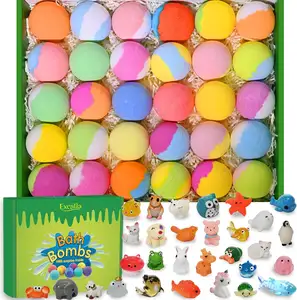 30 Pack Bath Bombs Gift Set with Surprise Kids Safe Bubble Bath Fizzy Balls Halloween Christmas Birthday Gift Kit