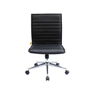 Hotel Commercial Office Chair Comfortable And Long Sitting Computer Leather Upholstered Armless Chair Household