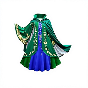 Costume de <span class=keywords><strong>sorcière</strong></span> pour filles Hocus Pocus 2, robe d'Halloween, perruque, cape, polyester, sœurs Sanderson, inspiré de la série TV et du film - Product Image 3