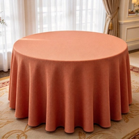 Nappe Ronde Moderne Imprimée Élégante en Faux Lin Lavable, Texture Douce, Idéale pour la Restauration, les Hôtels, les Événements, les Mariages et l'Usage Domestique