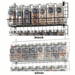 Organizador de Almacenamiento Metálico para Puerta de Despensa, Cesta Metálica Ajustable para Montar en la Pared, Estante para Especias de Cocina - Product Image 2