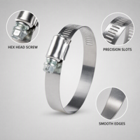 Colliers de serrage à vis sans fin de type américain en acier inoxydable 304 SS, réglables, pour l'automobile, vente en gros, fournisseur d'usine