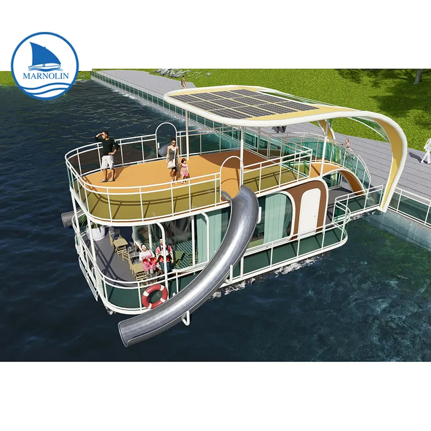 물 prefabricated houseboat에 호화스러운 뜨 배 조립식 콘테이너 호텔 집