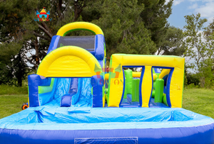 Château gonflable en PVC durable en gros avec toboggan aquatique et sec pour enfants, utilisation en extérieur, jardin, parc de trampoline - Product Image 3