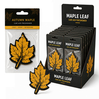 Désodorisant de voiture personnalisé en forme de feuille d'érable, parfum naturel longue durée, ornement en papier parfumé avec boîte de présentation
