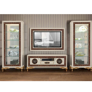 Vitrina de Lujo Real de Una Puerta, Tallada a Mano en Madera y Vidrio, para el Hogar, Sala de Estar - Product Image 1