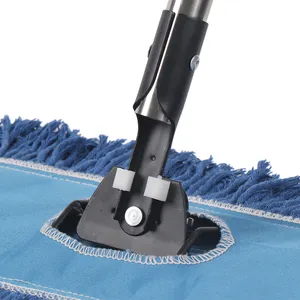 Industrial Cheap Flat Recycled Cotton Dust Mop With Aluminum Handle Replaceable Flat Mopping Head Rectangle