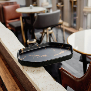 Customized Cheap Unbreakable Melamine Black <strong>Marble</strong> Serving <strong>Tray</strong> - Product Image 3