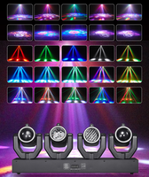 4 projecteurs mini-mouvements de tête à effets laser pour DJ, discothèque, mariage, banquet, avec contrôle DMX512 RGB