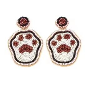 Boucles d'oreilles perlées perles de verre faites à la main tissu boucles d'oreilles avec perles diamants classiques unisexe boucles d'oreilles pour la fête de mariage - Product Image 5