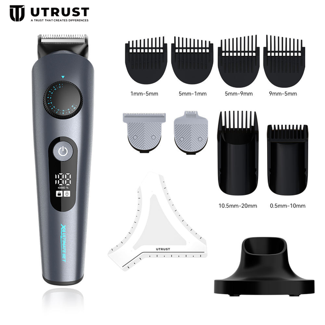 Professional Cordless Hair Clipper IPX7 Waterproof Barber Trimmer with 40-Level Adjustment 7000RPM Motor Wireless Charging