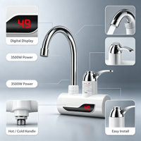 Robinet d'eau électrique à chauffage instantané, étanche IPX4, économe en énergie, en acier inoxydable et plastique, avec affichage numérique LED, pour maison, voiture, hôtel