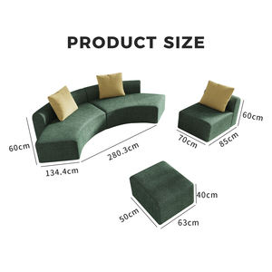 Sofá Modular Curvo de Espuma de Alta Calidad para Sala de Estar, Sofá <span class=keywords><strong>Cama</strong></span> sin Estructura para Venta al por Mayor, Uso Doméstico y Hotelero - Product Image 3