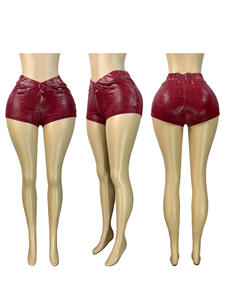 Viviblook Z0122PT02 Women Hot Stamping Elastic Shorts Cropped <b>Pants</b> For Women - Product Image 2