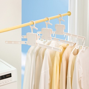Multi Functional <b>Plastic</b> Folding Clothing Hanger Organizer With Big <b>Hook</b> Load-Bearing for Living Room Use-Sample Available - Product Image 2