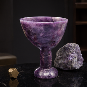 Hermosa copa de martini con piedras preciosas de lepidolita - SOLO 1 PIEZA - Product Image 3