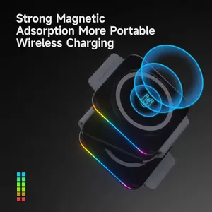 Top Selling Product Qi 15W Fast Wireless Charger 3 In 1 Portable Wireless Charger For Phone