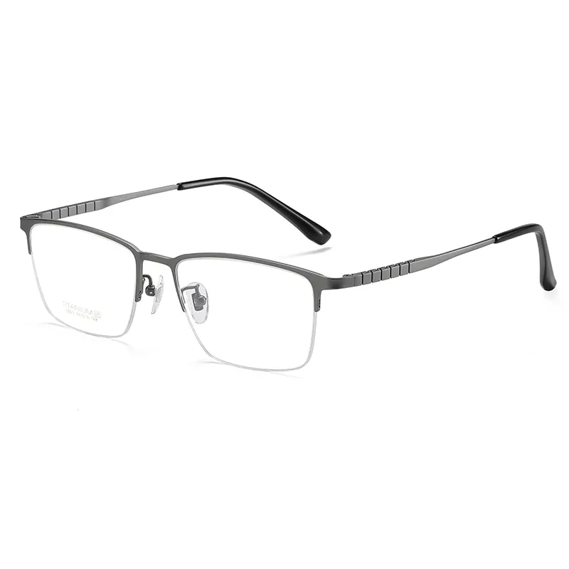 Titanyum gri kare hafif optik gözlük sıcak satış çerçeveleri erkekler kadınlar için optik okuma gözlüğü 2023
