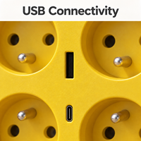 Enrouleur de câble rétractable Linsheng OEM certifié CE, 30 m, H05VV-F 3G1.5mm², 13A, avec 4 prises et ports USB pour appareils électroménagers