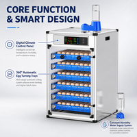 Incubateur d'œufs de volaille entièrement automatique avec remplissage automatique d'eau, contrôle constant de la température, capacité de 140 à 500 œufs, machine à couver