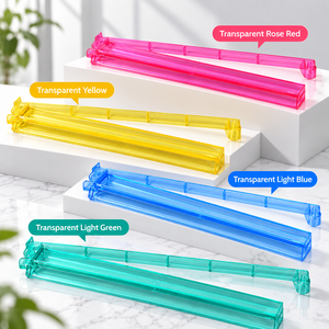 Ensemble de 4 poussoirs de mahjong américains en PS transparent rose poudré, de luxe moderne, supports de tuiles durables pour jeux de table 4 joueurs - Product Image 2