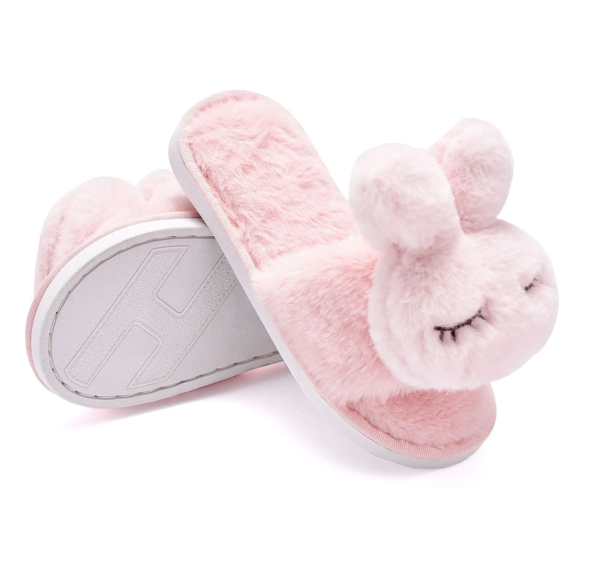 S245 nuovo autunno inverno per bambini peluche ciabatte di peluche per bambini ciabatte di coniglio simpatico cartone animato per bambini pantofole soffici di cotone caldo per interni