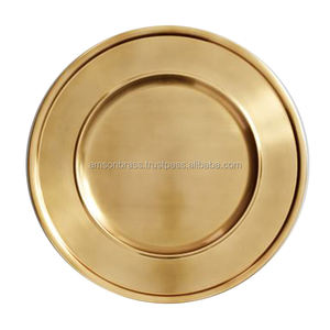 Eco-friendly <b>Dinnerware</b> Charger Decorative Dishes Plates High Quality Golden Finished Metal Iron Charger Plate - Product Image 2