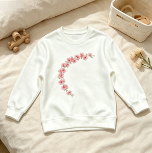 Ensemble de vêtements pour garçon, sweat-shirt blanc à col rond pour femme, manches longues, logo sur le devant, en coton tricoté, vêtements de printemps pour garçon - Product Image 5
