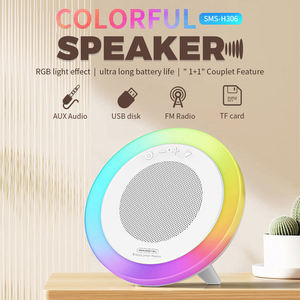 Altavoz inalámbrico colorido RGB con micrófono HD Altavoz de sonido estéreo de 1200mAh para iPhone 17 Teléfono <span class=keywords><strong>celular</strong></span> Parlantes Tarjeta TF AUX - Product Image 3