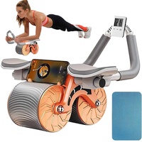 Nouvelle Roue Abdominale à Rebond Automatique avec Support Coudes pour Femmes et Hommes, Tapis de Genoux et Minuteur