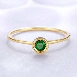 Messi Dei Monili Chic Classico Pietra di Smeraldo <span class=keywords><strong>Solitario</strong></span> 14 K 18 K <span class=keywords><strong>Anello</strong></span> in Oro Giallo per Le Donne - Product Image 3