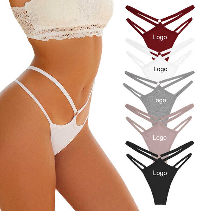 Bsci Oem Manufacturer Wholesale Underwear Seamless Black Thong Mulheres