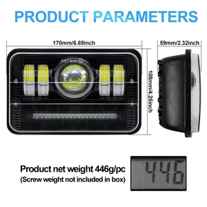 Nueva Luz de Trabajo LED Cuadrada de 5 Pulgadas para Auto, Luz Alta/Baja, Faro LED de 5x7'' para Jeep, Camioneta, Todoterreno, Wrangler, YJ, Cherokee - Product Image 6