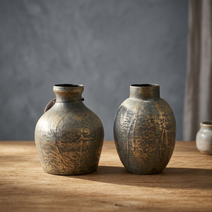 Sonnet Decor Pot à bougie en fer fait main, vase décoratif et porte-bougie avec finition rustique pour la décoration de la maison, Noël - Product Image 2