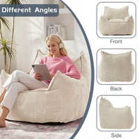 Fauteuils poufs pour adultes et adolescents, grands fauteuils poufs confortables et moelleux avec accoudoirs pour chambre à coucher et salon