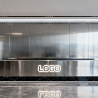 Diviseur de réception de bureau moderne en acier inoxydable cadre solide mur-rideau en métal pour la décoration de mur de fond Villa Mall Hotel