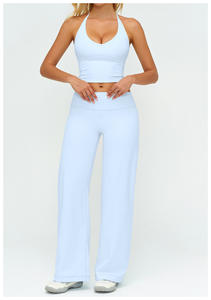 Lady Mid Waist Solid Loose Straight Yoga Pants Wide Leg Running <b>Tight</b> Sports Leggings Spandex/Nylon Breathable Four-Way Stretch - Product Image 3