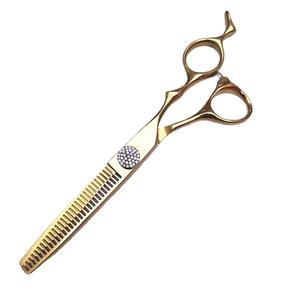 Ciseaux de coiffure DG 6,0 pouces, ciseaux à effiler dorés avec vis ciel étoilé pour usage esthétique, pour droitiers - Product Image 4