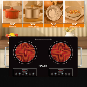 Cocina Combinada Inteligente Haley con Infrarrojos, Cocina Eléctrica Doble con Infrarrojos, Dos Hornillas Eléctricas de Cerámica Inteligentes - Product Image 2