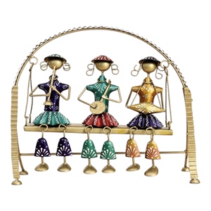 Charming Aluminium Jhula Doll Set Designed for Office Decor Accessories Enhancing <b>Desk</b> Aesthetics Artistic Figurines <b>Traditional</b> - Product Image 2