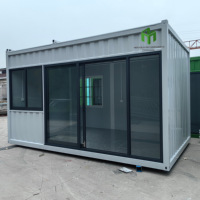 Maison conteneur modulaire rustique en acier ondulé, bâtiment préfabriqué portable, unité stable et respirante pour centre commercial temporaire ou parc